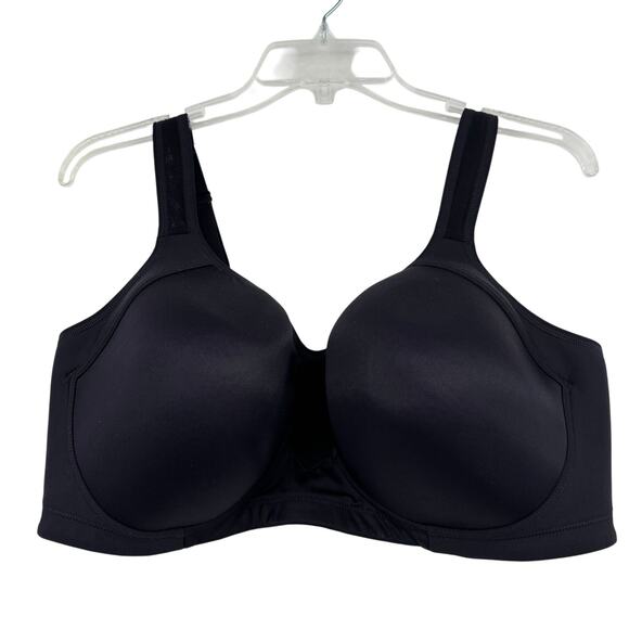 Vanity Fair Sports Bra Size 40DD Black Full Figure Wire Free Support Comfort - Picture 1 of 7